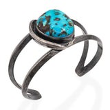 Vintage Southwestern Sterling Silver Turquoise Cuff Bracelet