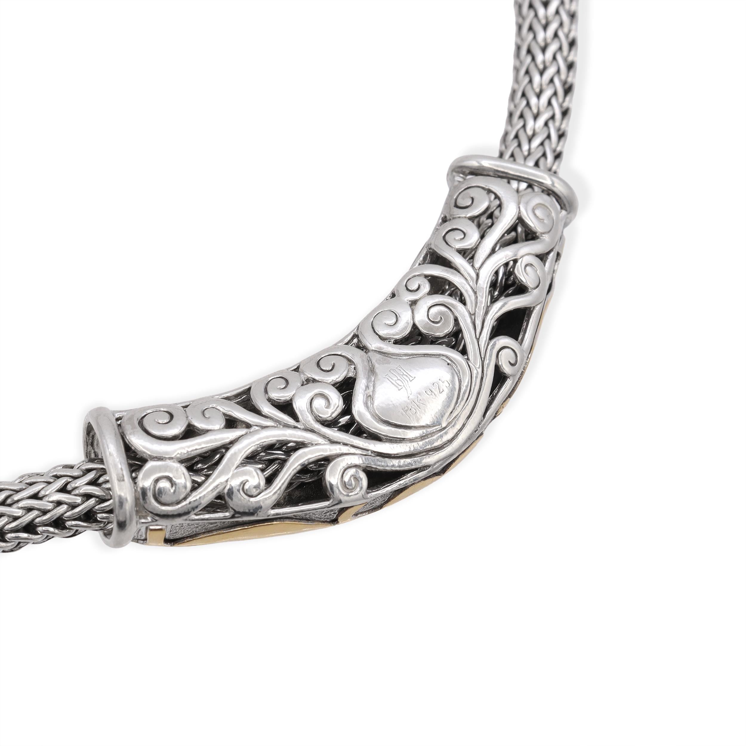 John Hardy Sterling Silver & 18k Yellow Gold Dayak Slide Necklace