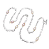 David Yurman Sterling Silver & 18k Yellow Gold Pearl Station Necklace