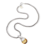David Yurman Sterling Silver & 14k Yellow Gold Citrine Necklace