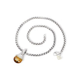 David Yurman Sterling Silver & 14k Yellow Gold Citrine Necklace