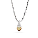 David Yurman Sterling Silver & 14k Yellow Gold Citrine Necklace
