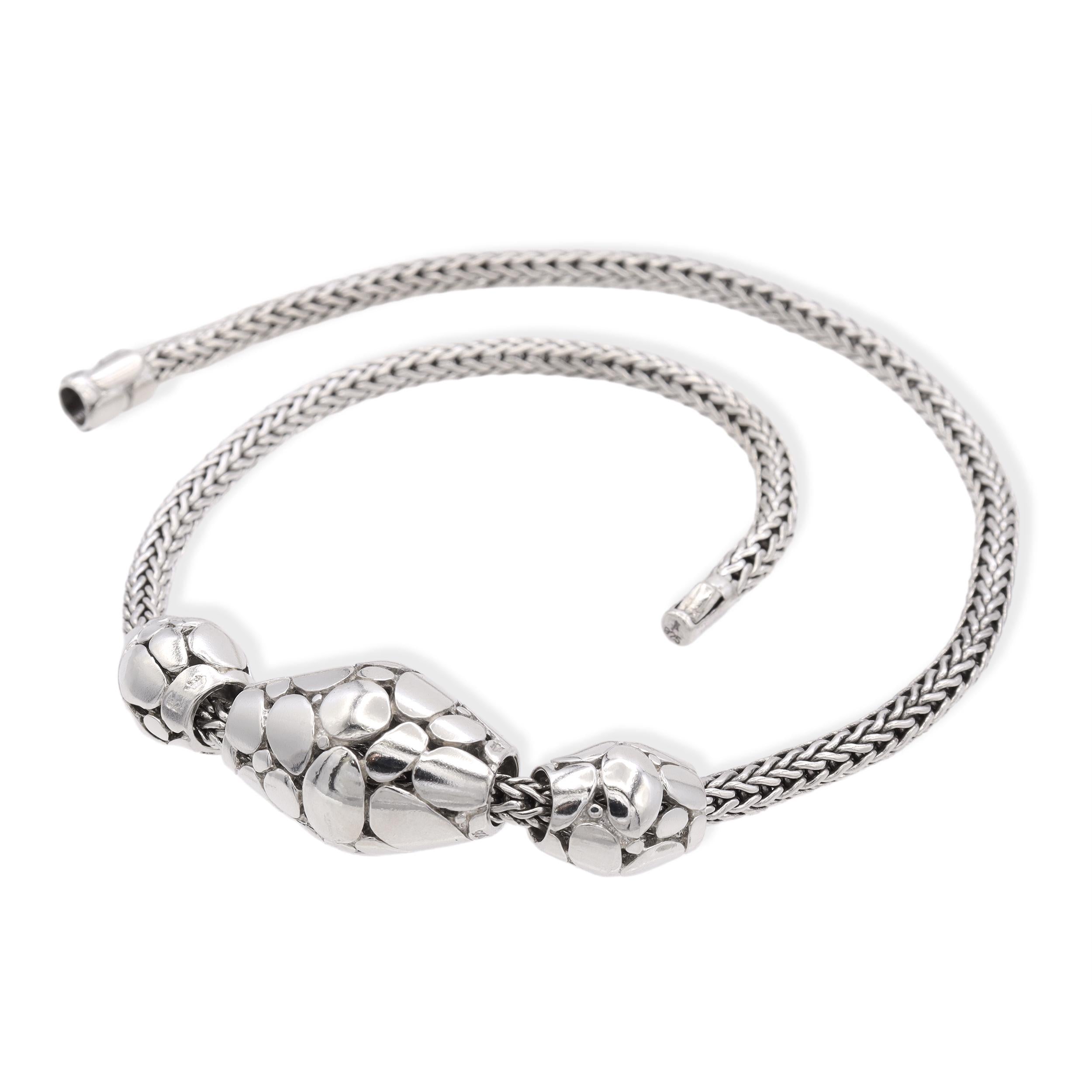 John Hardy Sterling Silver Kali Elliptical Bead Trio Necklace
