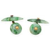 Vintage 20k Yellow Gold Jade Men's Cufflinks