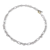 David Yurman Figaro Chain Sterling Silver & 18k Yellow Gold Necklace