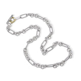 David Yurman Figaro Chain Sterling Silver & 18k Yellow Gold Necklace
