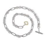 David Yurman Figaro Chain Sterling Silver & 18k Yellow Gold Necklace