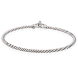 David Yurman Sterling Silver Diamond Fleur-de-Lis Cable Bracelet