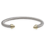 David Yurman Sterling Silver & 14K Yellow Gold Cable Classic Cuff Bracelet