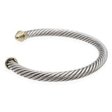David Yurman Sterling Silver & 14K Yellow Gold Cable Classic Cuff Bracelet