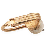 Vintage 14k Yellow Gold Pearl Clip On Earrings