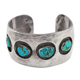 Navajo Sterling Silver Four-Turquoise Cuff Bracelet