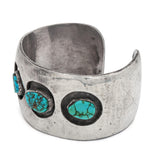 Navajo Sterling Silver Four-Turquoise Cuff Bracelet