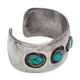 Navajo Sterling Silver Four-Turquoise Cuff Bracelet