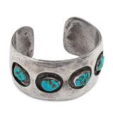 Navajo Sterling Silver Four-Turquoise Cuff Bracelet
