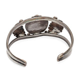 Navajo Sterling Silver Turquoise Leaf Cuff Bracelet