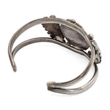 Navajo Sterling Silver Turquoise Leaf Cuff Bracelet