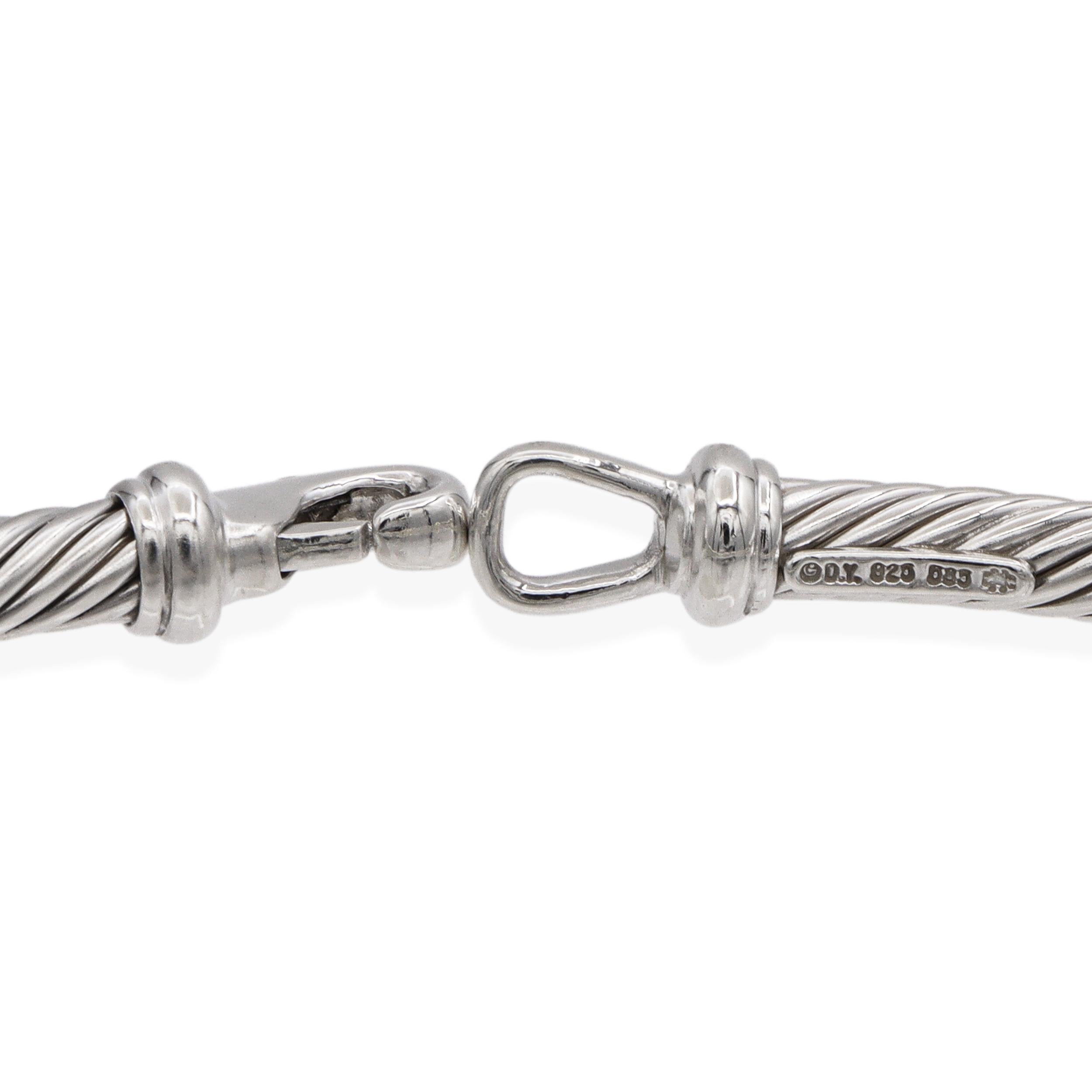 David Yurman Sterling Silver & 14K Yellow Gold Cable Collar Necklace