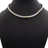 David Yurman Sterling Silver & 14K Yellow Gold Cable Collar Necklace
