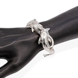 Vintage Sterling Silver Dolphin Cuff Bracelet