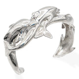 Vintage Sterling Silver Dolphin Cuff Bracelet