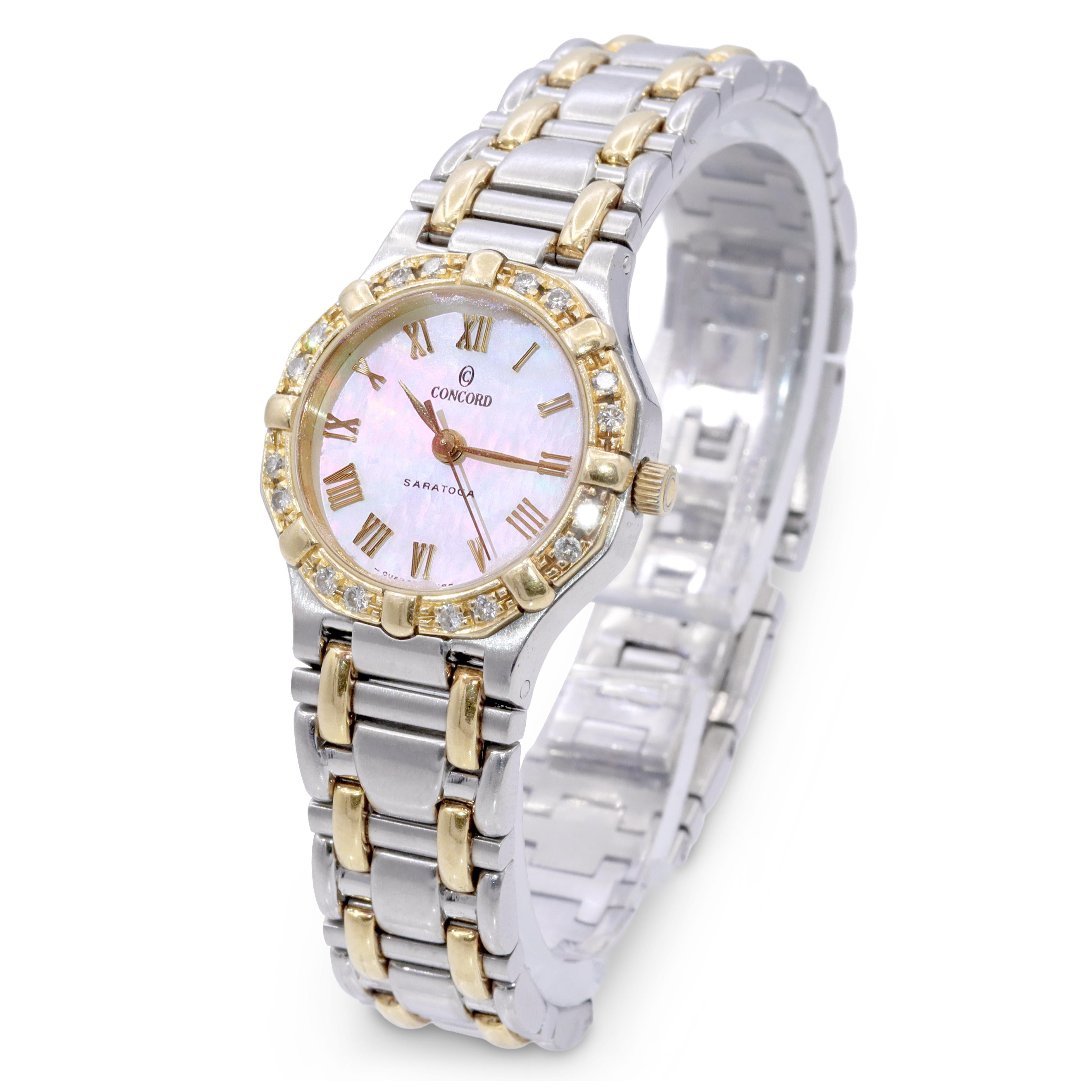 Concord Saratoga Ref. 1573287 Diamond Mother of Pearl Bezel Women's Quartz Watch