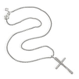 David Yurman Sterling Silver Diamond Cross Pendant Necklace