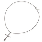 David Yurman Sterling Silver Diamond Cross Pendant Necklace