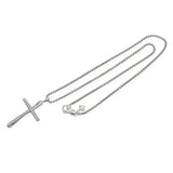 David Yurman Sterling Silver Diamond Cross Pendant Necklace