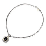 David Yurman Sterling Silver 14K Gold Black Onyx Albion Pendant Necklace