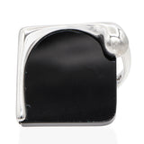 Tiffany & Co. Elsa Peretti Sterling Silver Black Onyx Splash Ring