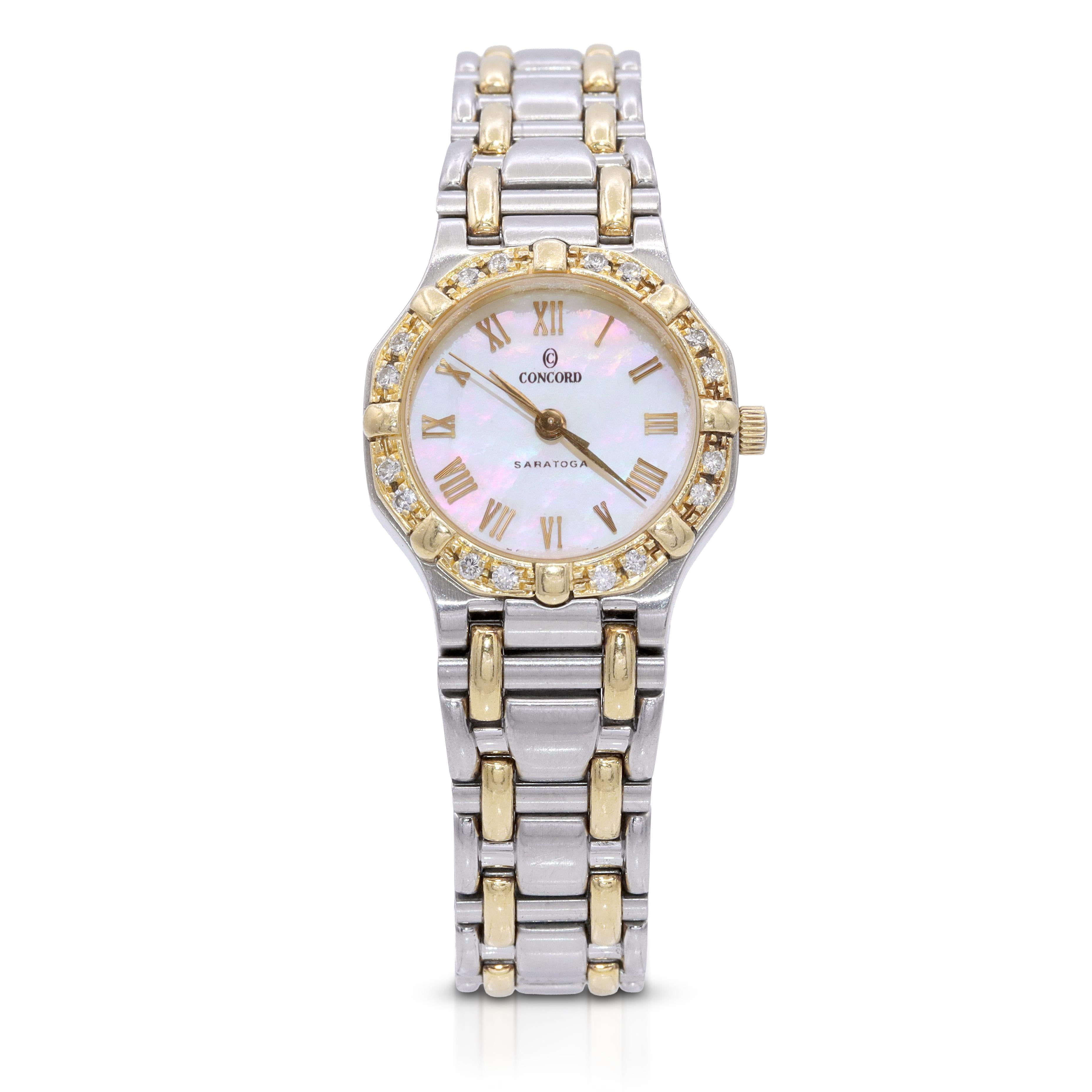 Concord Saratoga Ref. 1573287 Diamond Mother of Pearl Bezel Women's Quartz Watch