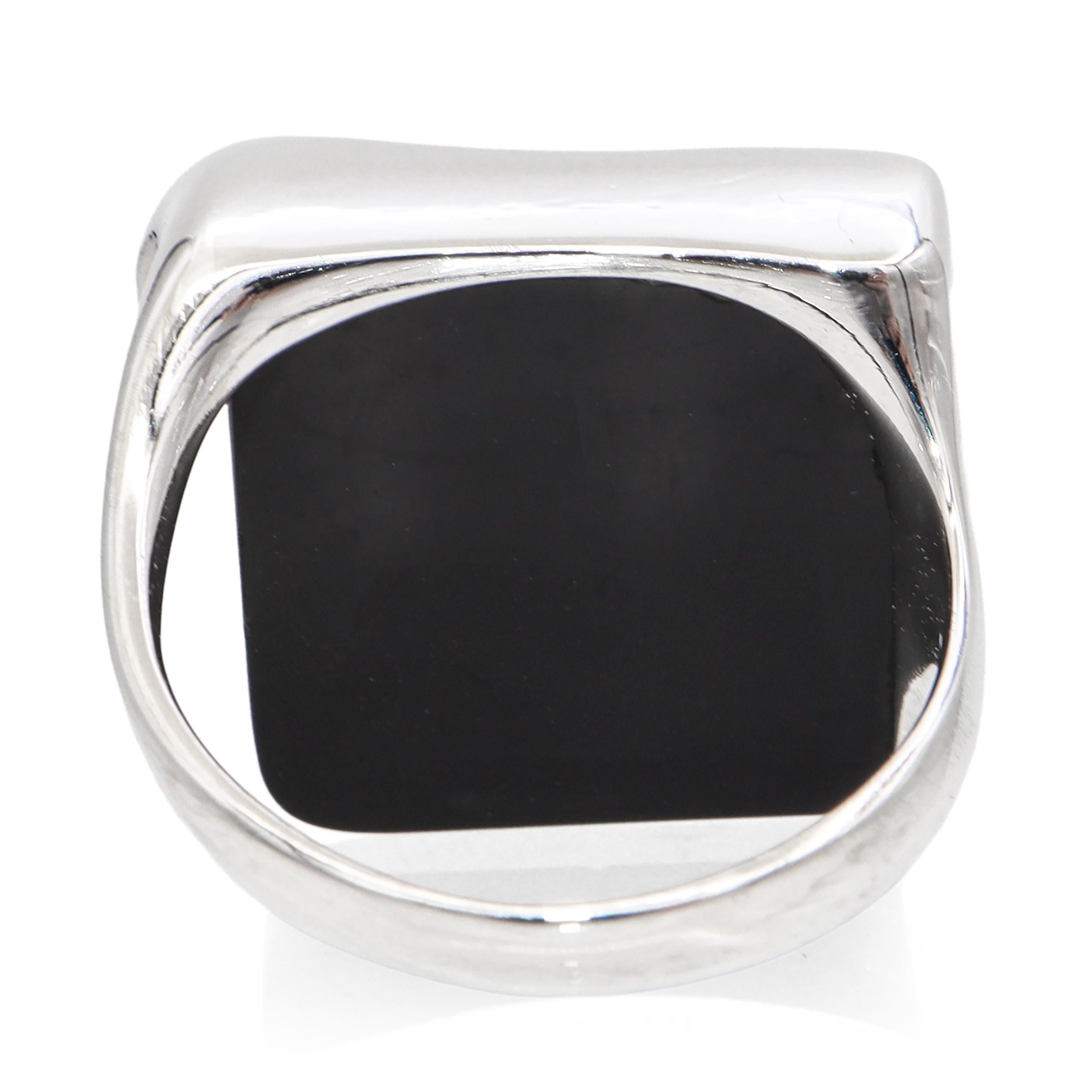 Tiffany & Co. Elsa Peretti Sterling Silver Black Onyx Splash Ring