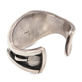 Vintage Phil T. Navajo Sterling Silver Turquoise and Coral Cuff Bracelet