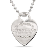 Tiffany & Co. Sterling Silver “Please Return To” Heart Tag Pendant Necklace