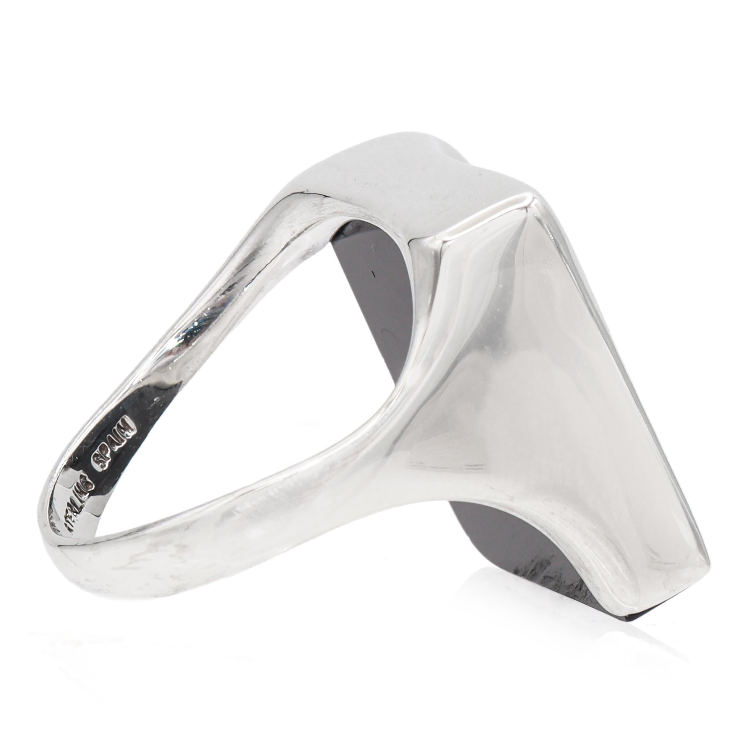 Tiffany & Co. Elsa Peretti Sterling Silver Black Onyx Splash Ring