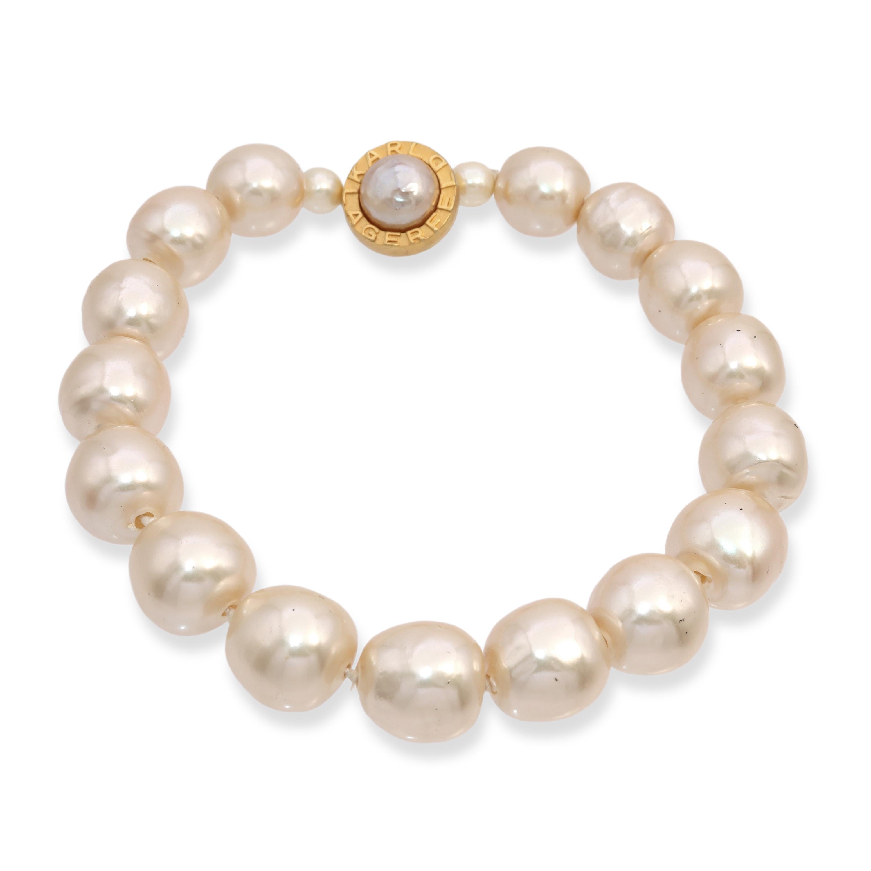 Karl Lagerfeld Oversized Baroque Faux Pearl Beaded Statement Necklace