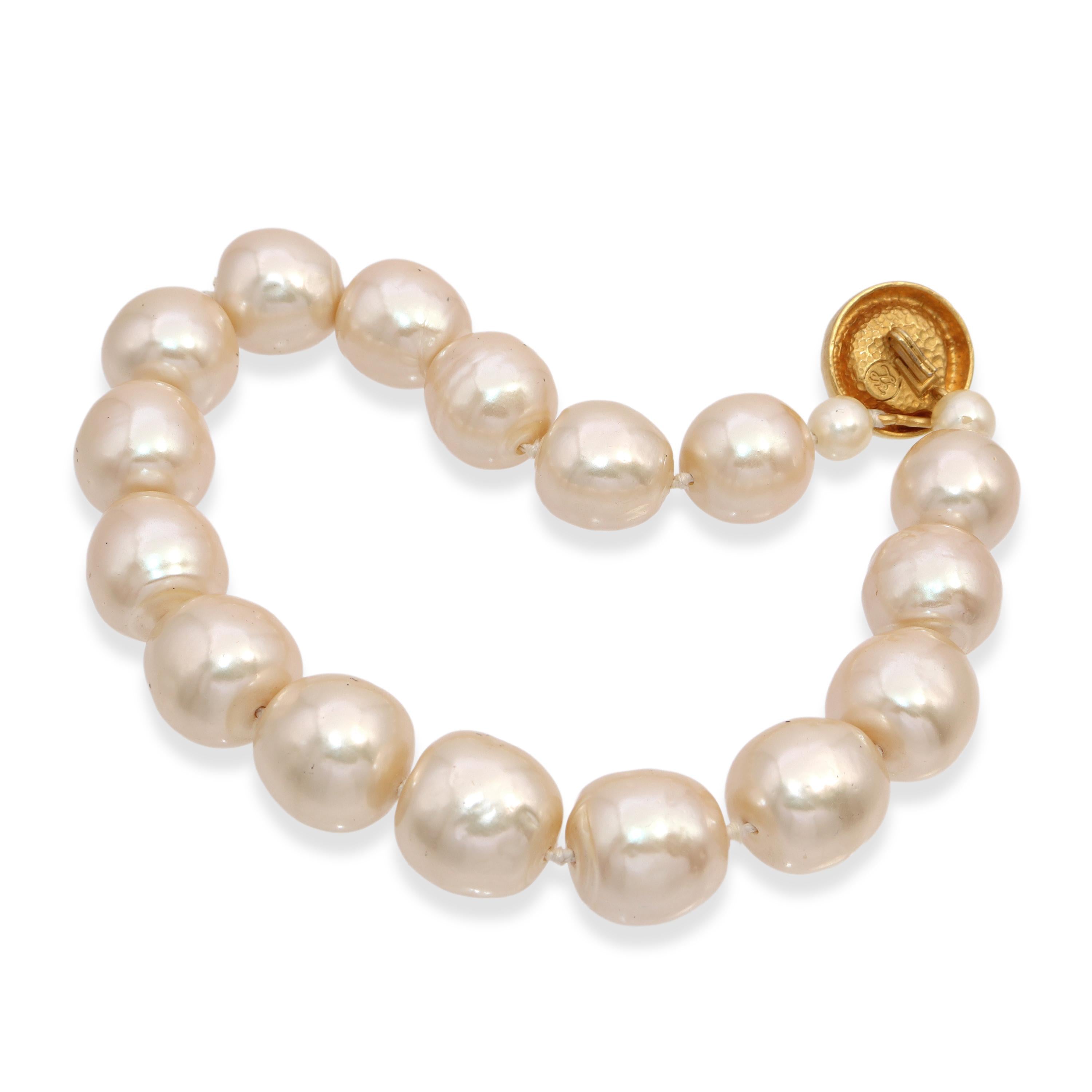 Karl Lagerfeld Oversized Baroque Faux Pearl Beaded Statement Necklace