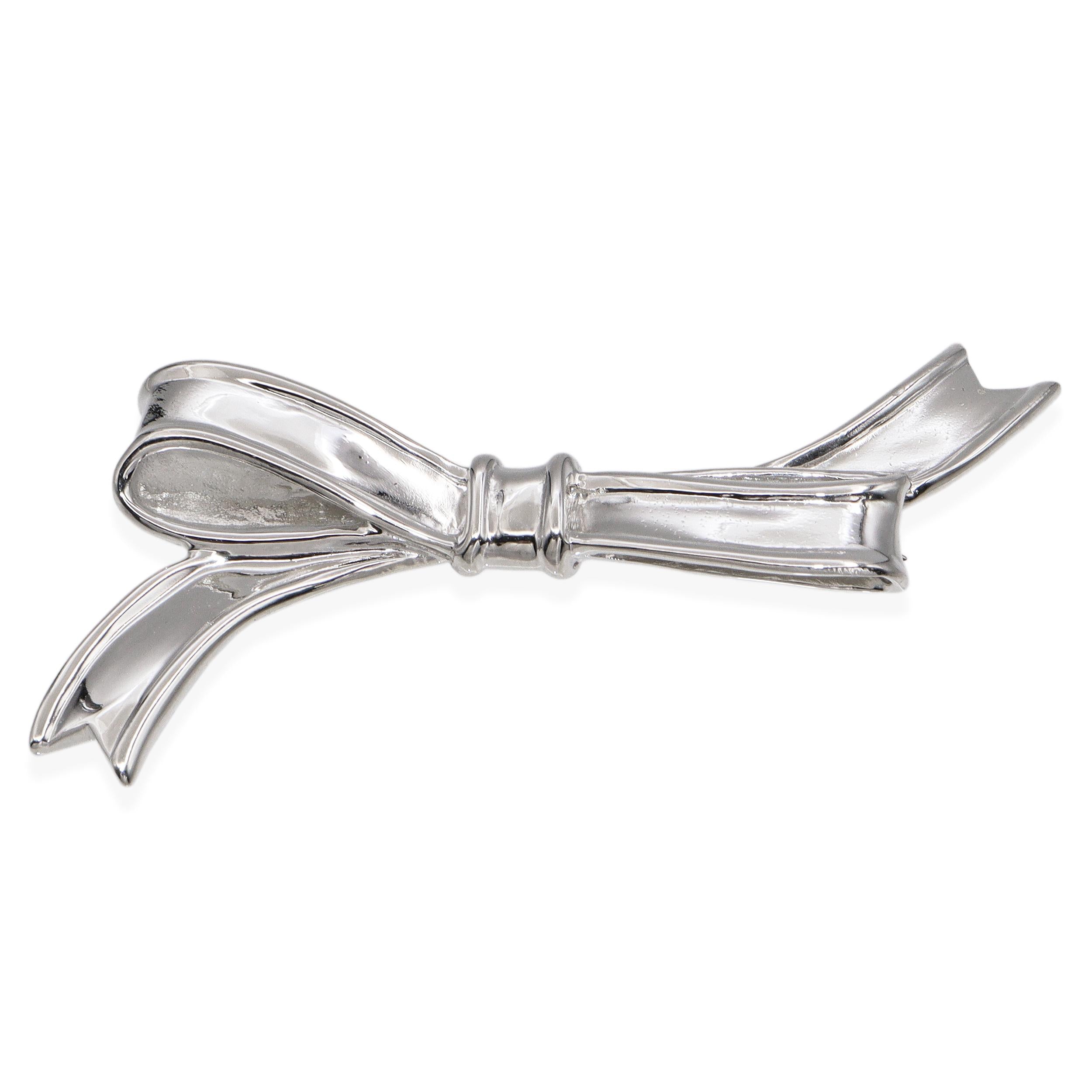 Tiffany & Co. Sterling Silver Ribbon Bow Brooch