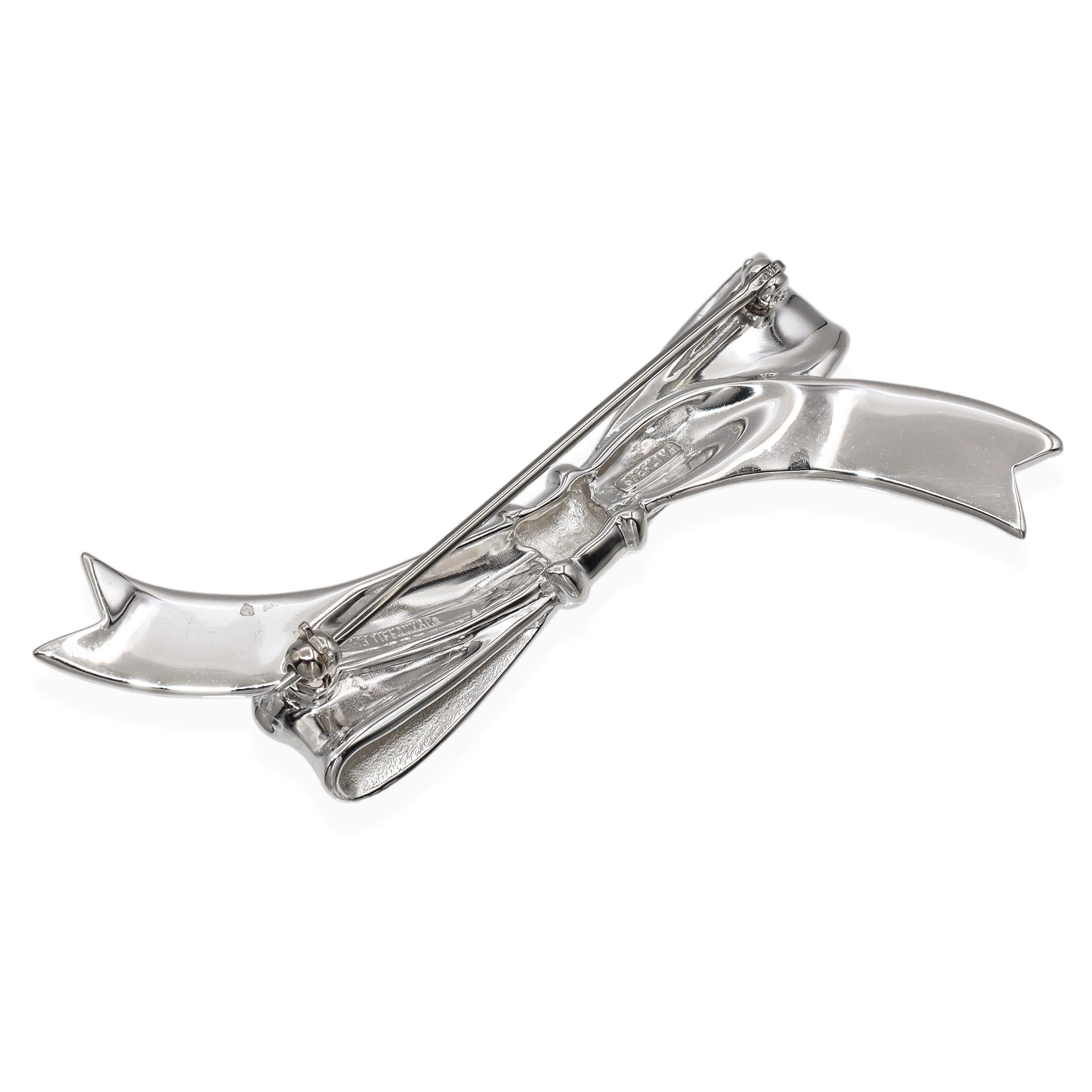 Tiffany & Co. Sterling Silver Ribbon Bow Brooch