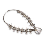 Vintage Navajo Peyote Bird Sterling Silver Squash Blossom Necklace