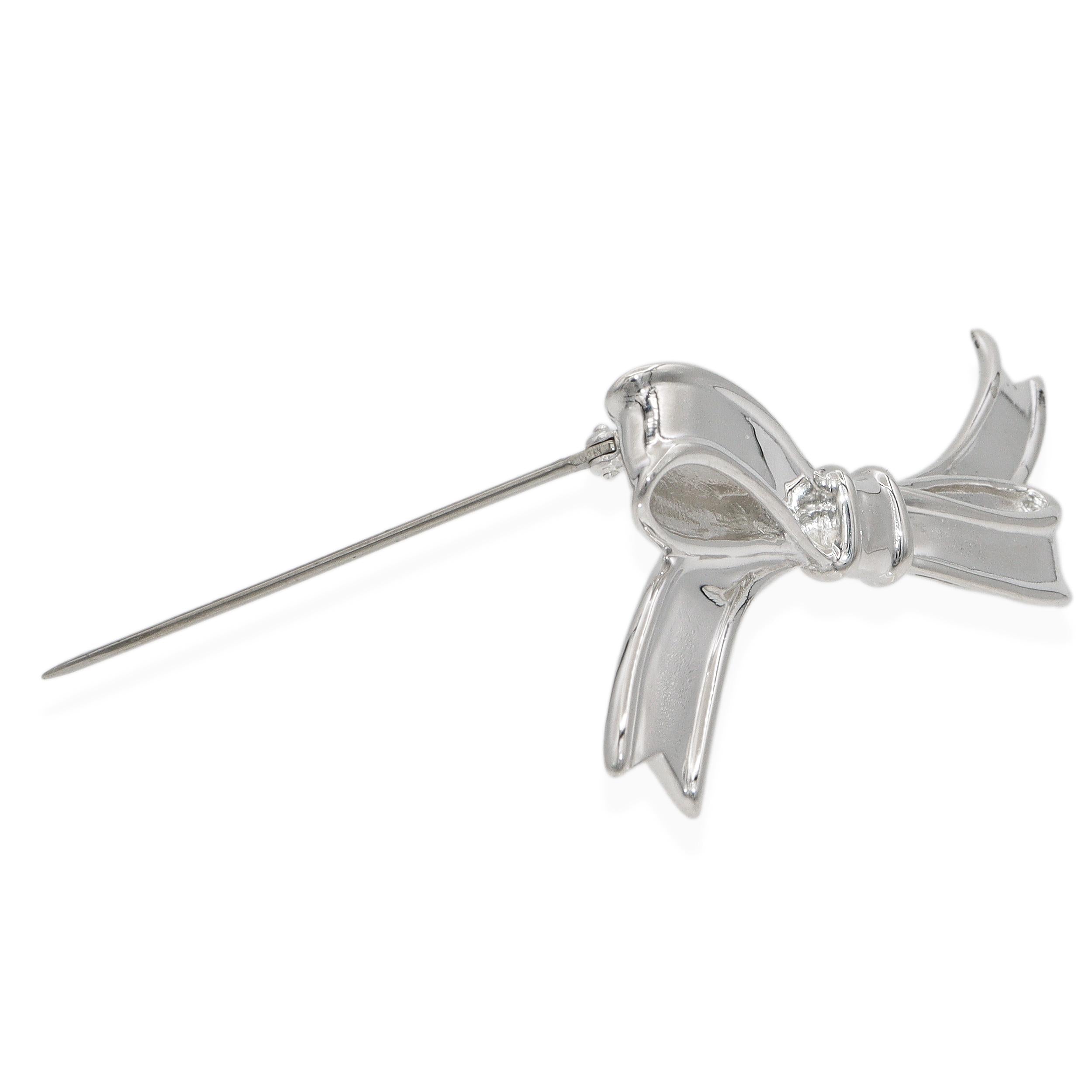 Tiffany & Co. Sterling Silver Ribbon Bow Brooch