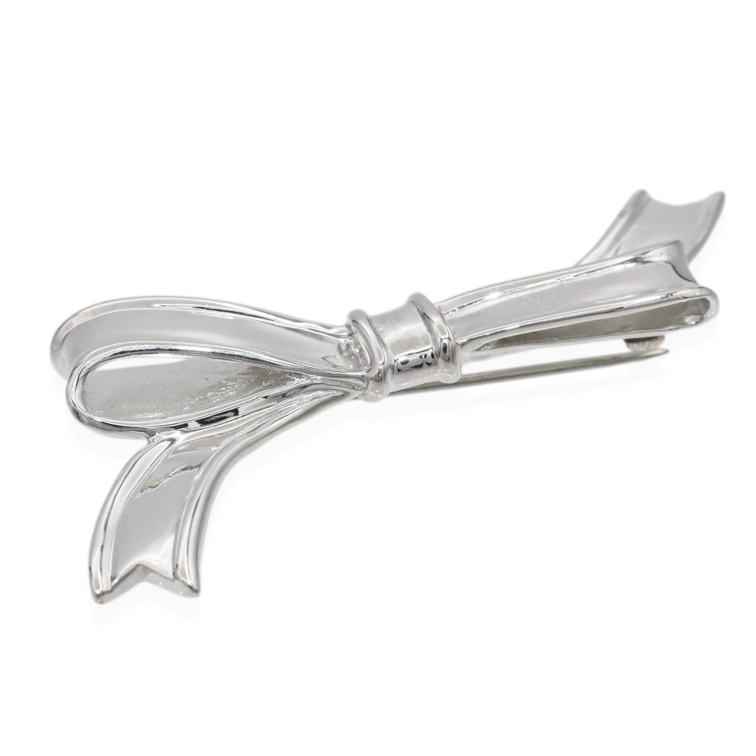 Tiffany & Co. Sterling Silver Ribbon Bow Brooch