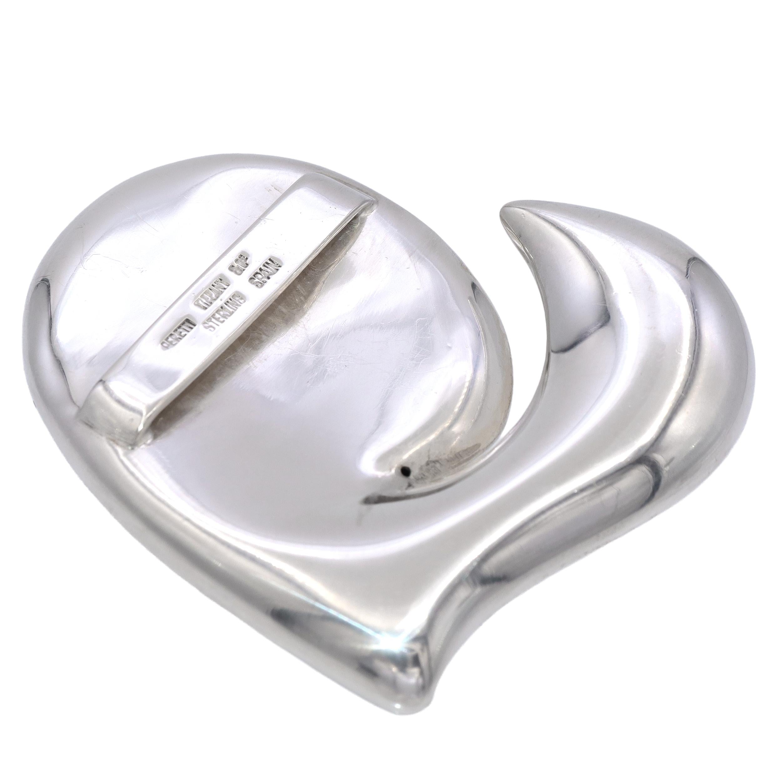 Vintage Tiffany & Co. Elsa Peretti Sterling Silver Heart Belt Buckle