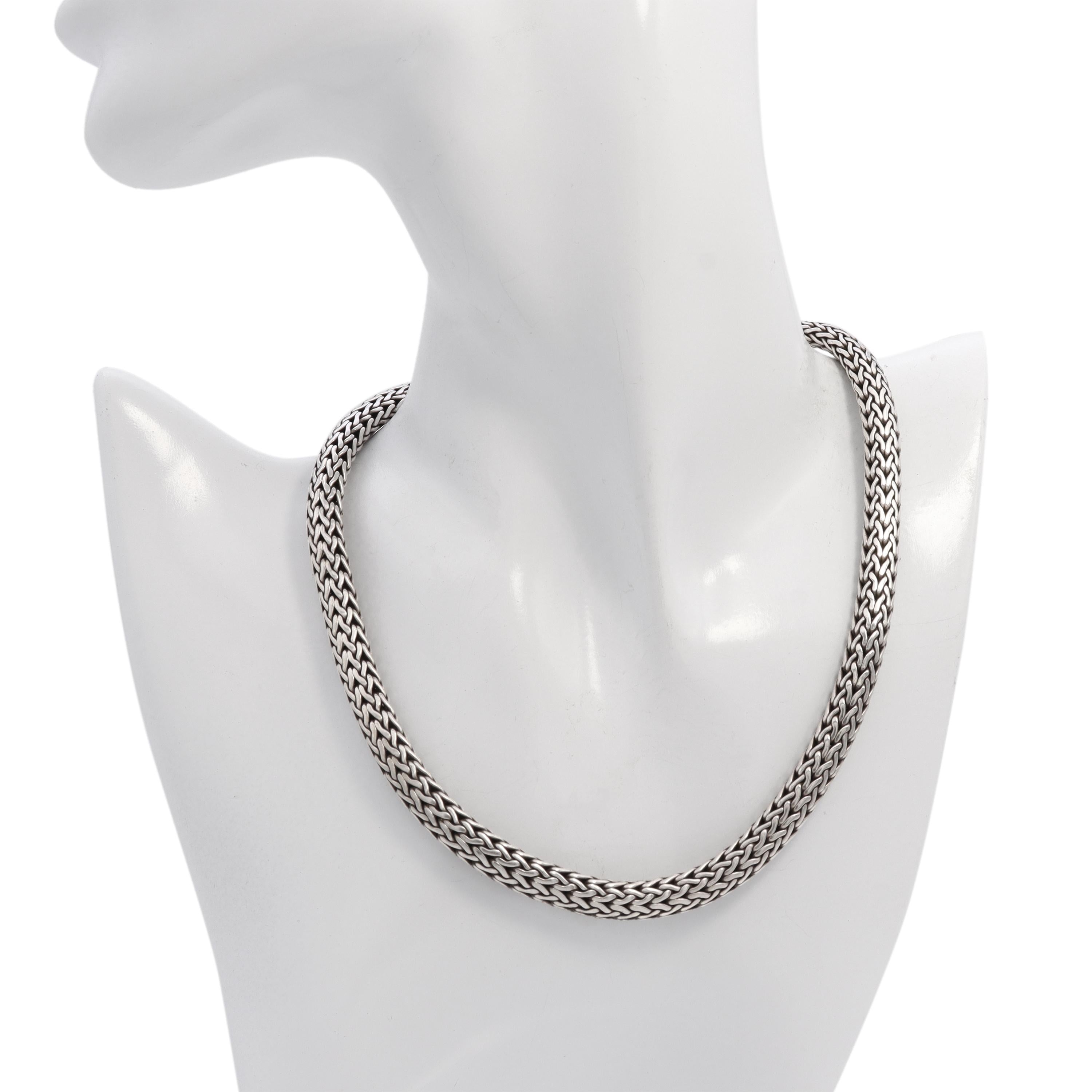 John Hardy Sterling Silver Classic Weave Chain Necklace