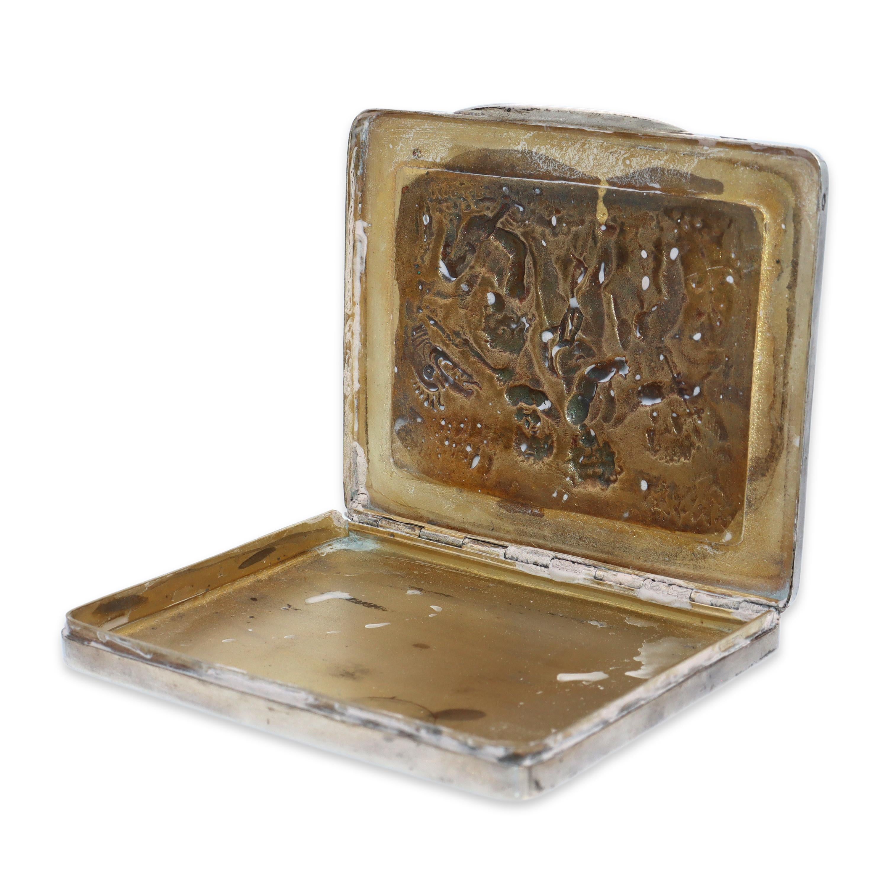 Antique Silver Putti & Dragon Relief Cigarette Case