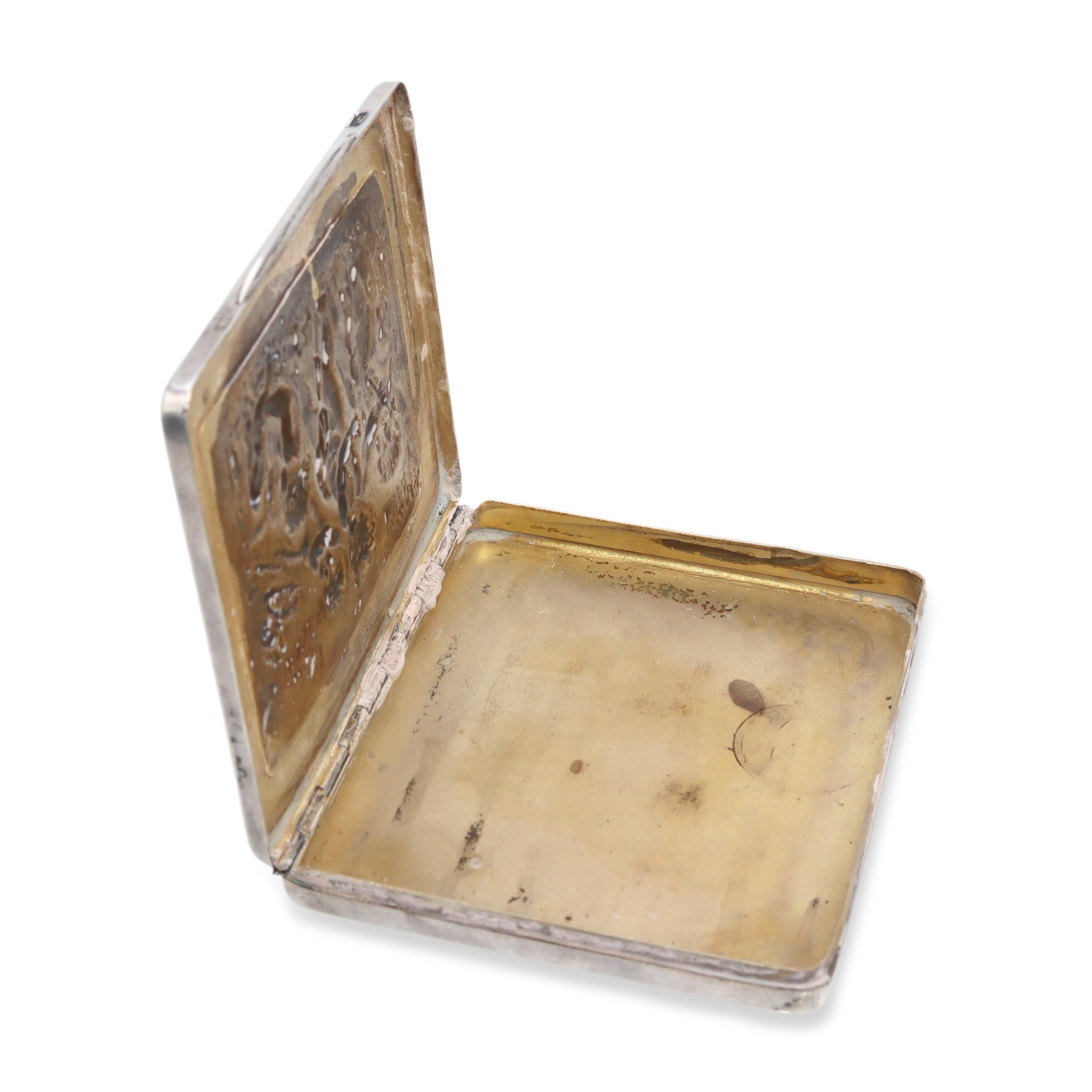 Antique Silver Putti & Dragon Relief Cigarette Case