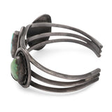 Southwestern Sterling Silver Turquoise Three-Stone Cuff Bracelet