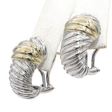 David Yurman 14K Yellow Gold & Sterling Silver Cable Hoop Earrings