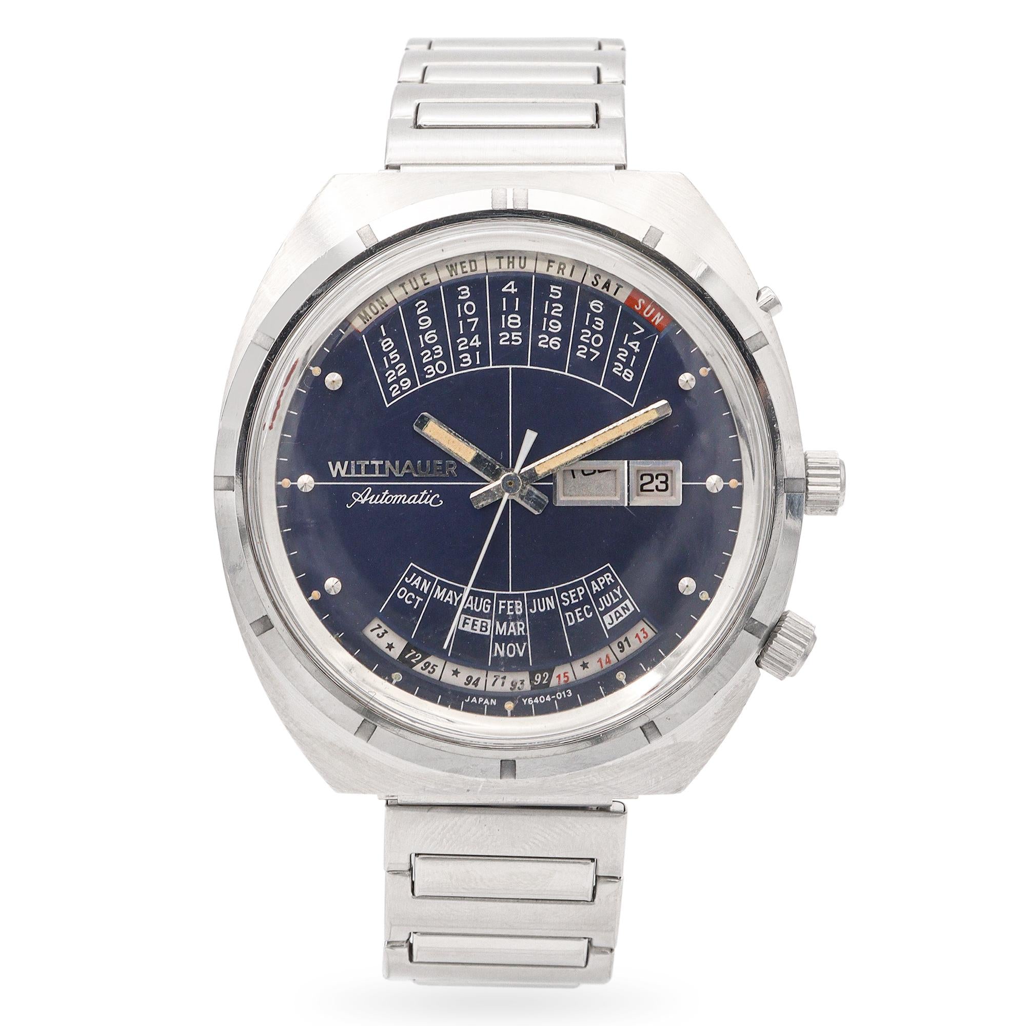 Vintage Wittnauer "2000" Stainless Steel Calendar Automatic Men's Watch
